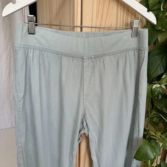 Wearables XCVI Sara Ankle Pants Pull On‎ Crop Raw Hem Elastic Waist M Mint Green - Picture 4 of 16